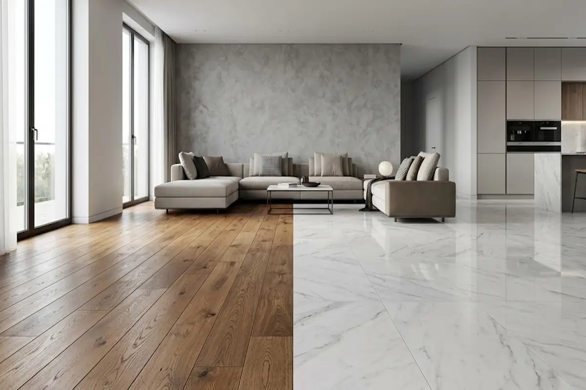 Hardwood flooring installation by XLNC Builder